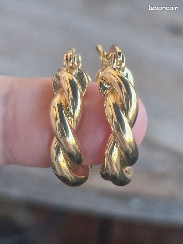 Creoles torsadé, boucles d'oreilles torsadé, petites créoles, (image 7)