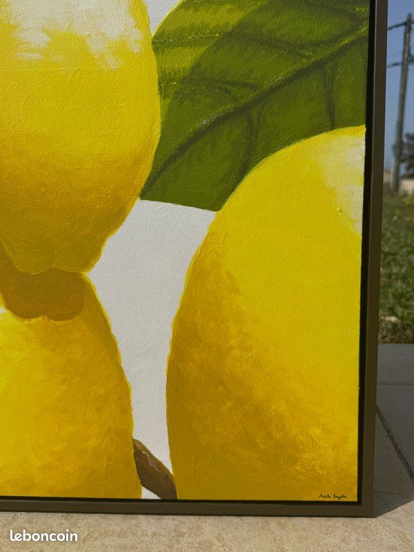 Tableau Toile Moderne Citron - Impression Décorative 50x100cm, Marque Tulup, Neuf Sous Film