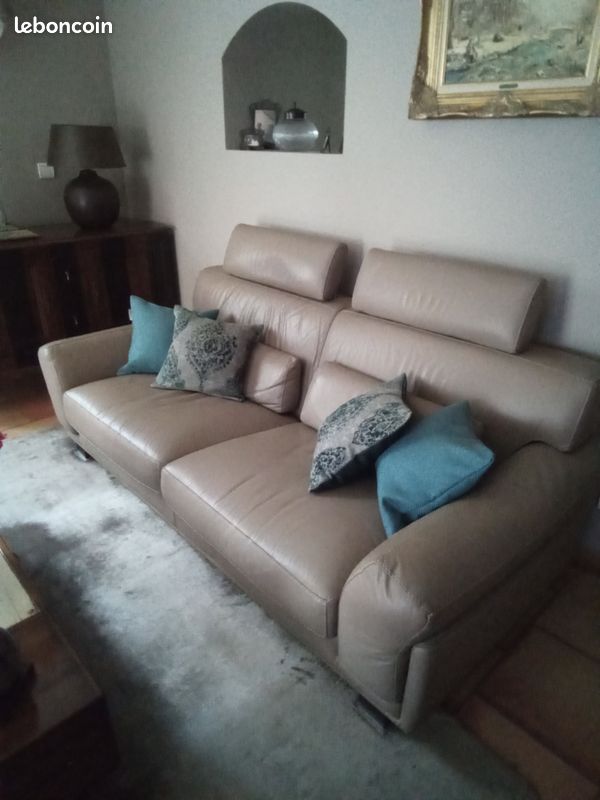 Vends canapé cuir (image 1)