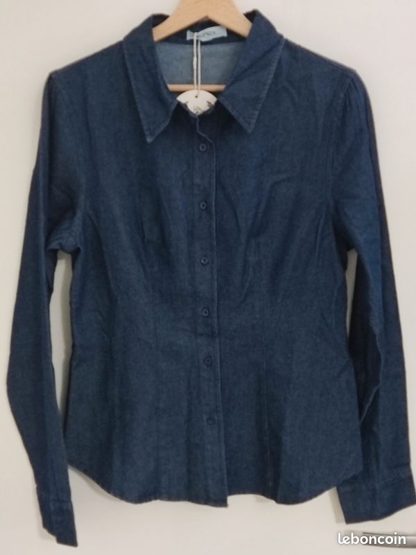 Chemisier Jeans Coton taille 40 couleur Bleu Neuf Marque Elenza By L&L (image 8)
