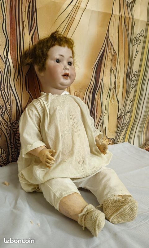 Poupée ancienne en biscuit année 1930-1940 - Jeux & Jouets