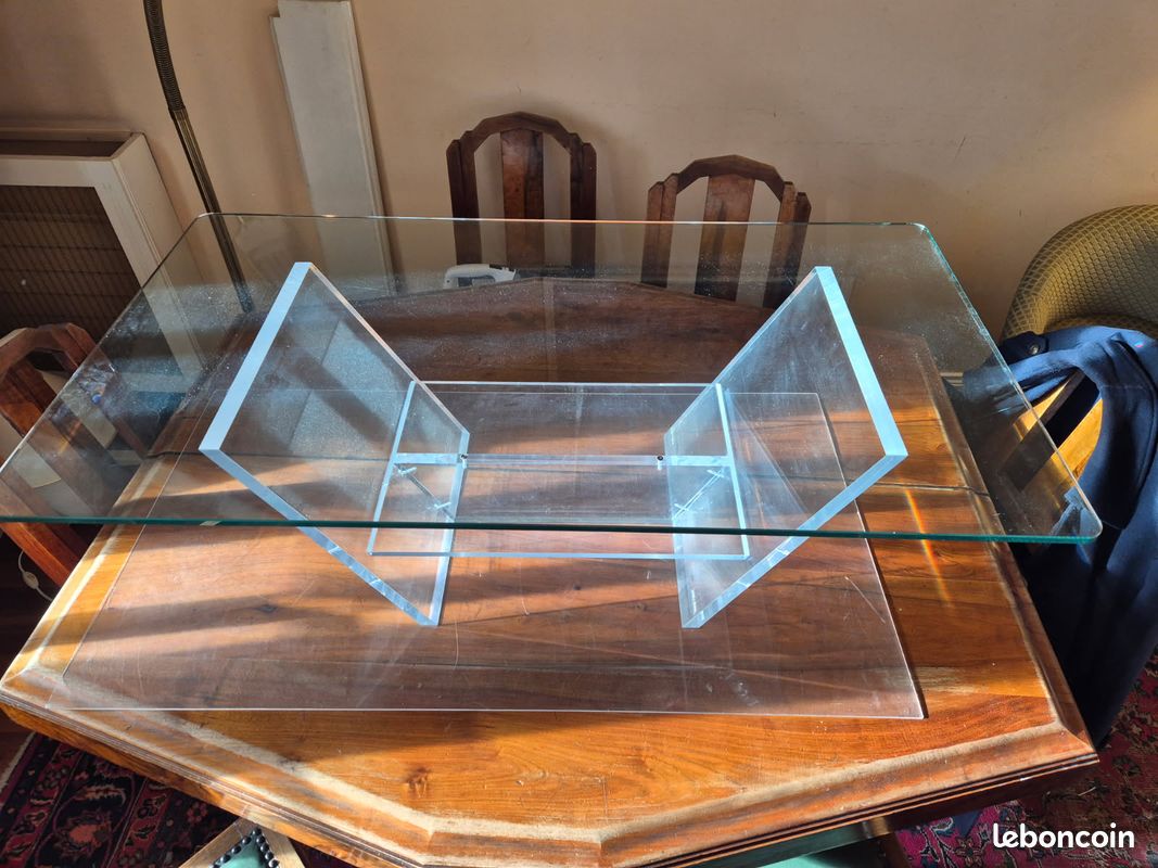 Table basse plexiglas et plateau verre (image 1)