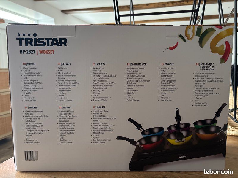 Tristar BP-2827 Set Wok Party 6 Personnes - Plaque De Cuisson Et Mini Poêlons