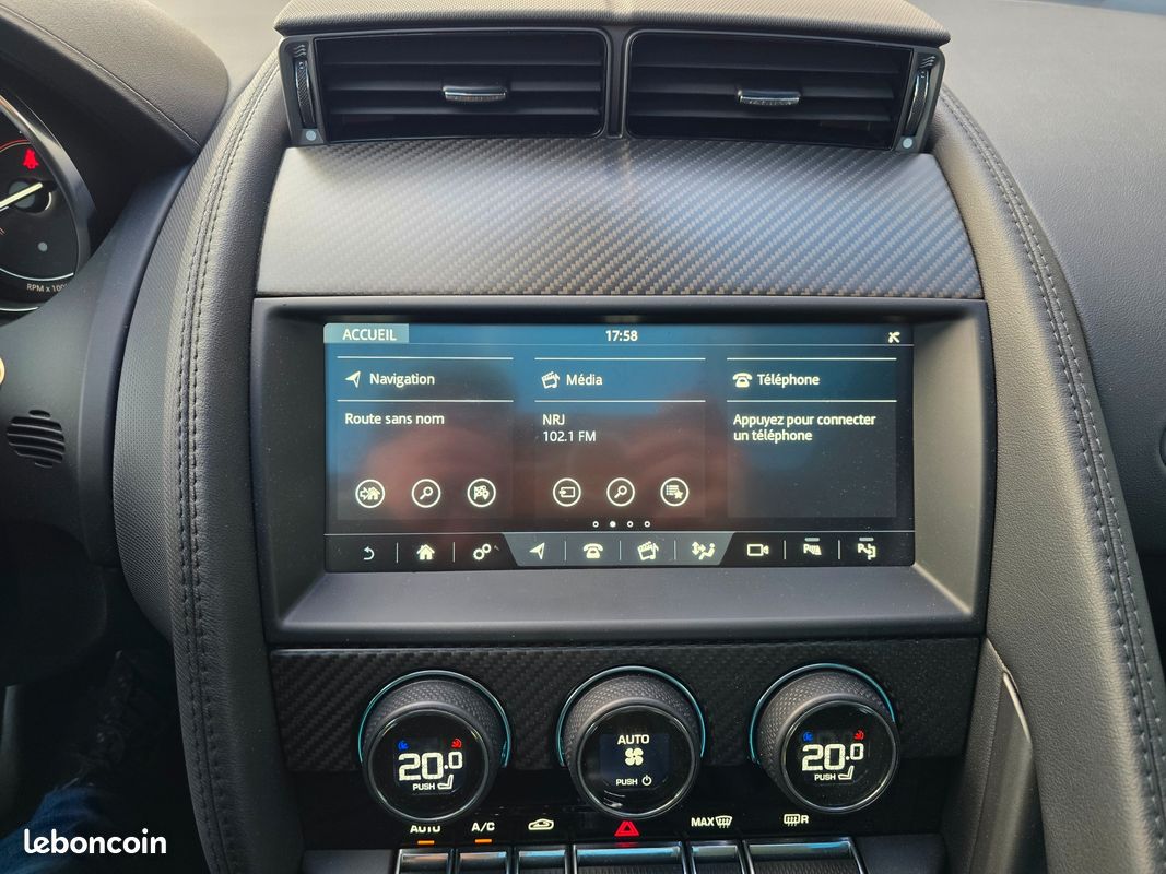 JAGUAR F-TYPE 3.0 V6 SURALIMENTE 380CH R-DYNAMIC AWD MERIDIAN/TOIT PANORAMIQUE/IMMAT Fr (image 16)
