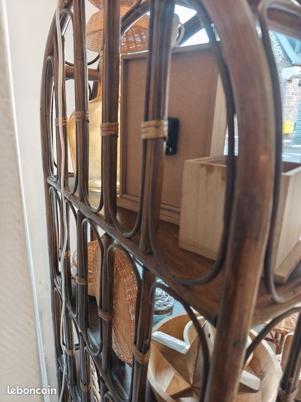 Petite étagère rotin osier vintage - Décoration