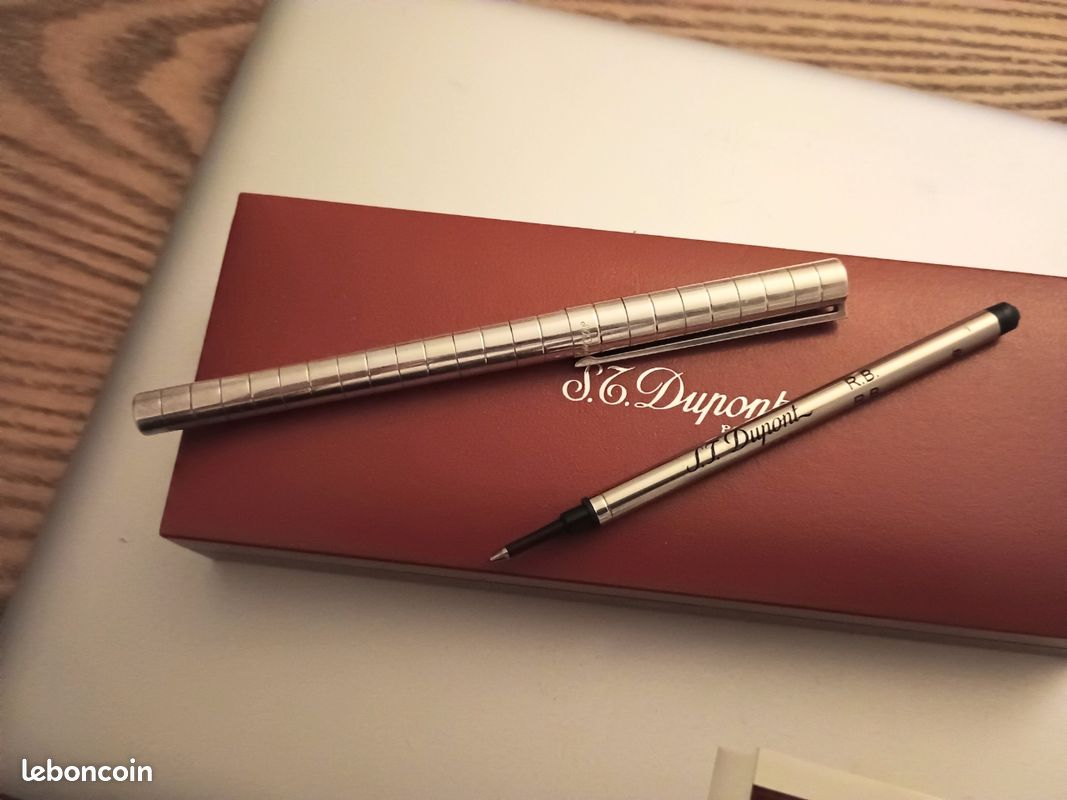 Stylo Bille/roller DUPONT FIDELIO Plaque Argent P116 - Occasion Très Bon état - Stylo De Prestige
