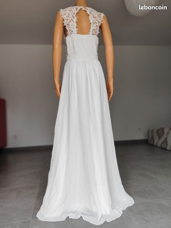 NEUVE Robe de mariée bohème mousseline et dentelle 44 (image 2)