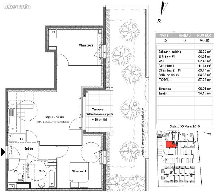 Appartement 3 pièces 57 m² · à Mérignac · 57 m² · 775 €