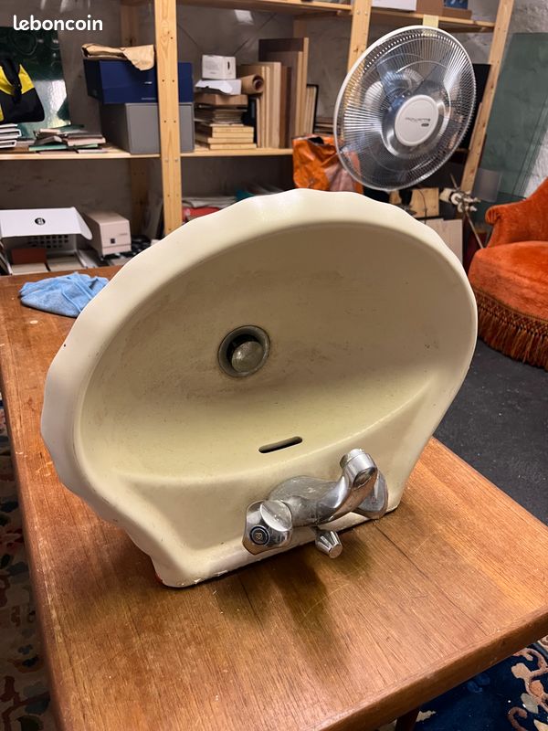 Lave main céramique blanc avec robinet (image 4)