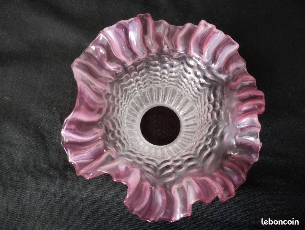 Tulipe art déco en pâte de verre rose (image 4)