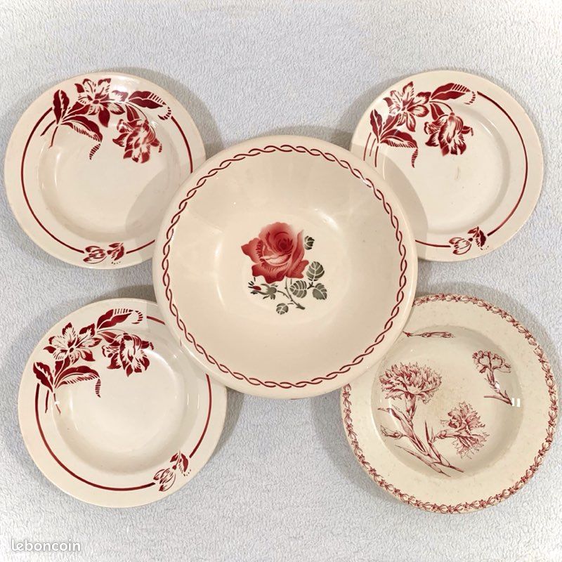 Assiettes et plat ancien - Sarreguemines-Luneville - Badonviller  