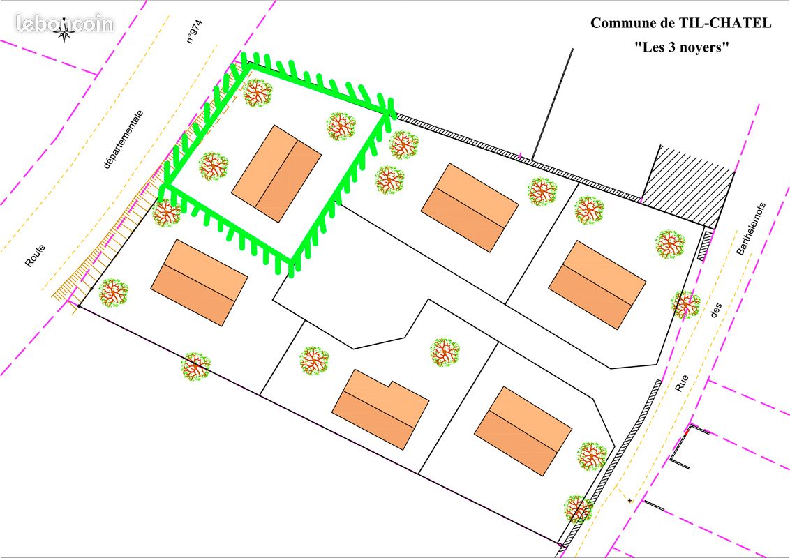 Terrain constructible à Til Chatel · à Til-Châtel · 69 800 €