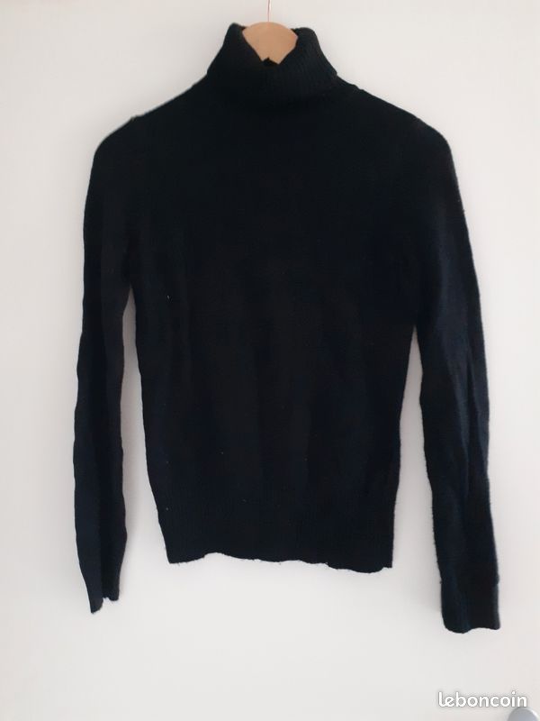 Pull noir col roulé taille s (image 1)