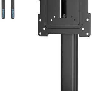 BONTEC Support TV Pied 17-43 Pouces – Pivot 50°, Hauteur Réglable, Charge 45 Kg – Universel LCD LED OLED – VESA 200x200 Max