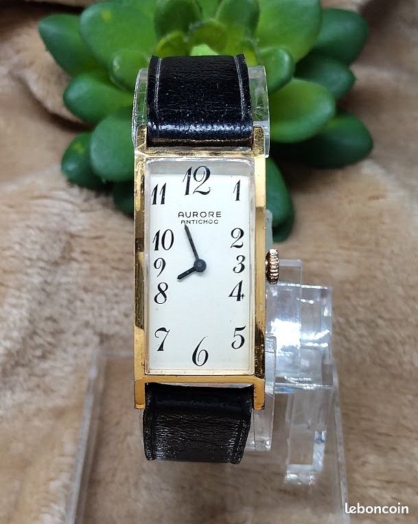 Montre Vintage Femme Mécanique Aurore - Cadran Argenté, Bracelet Métal - Occasion - Mouvement Manuel