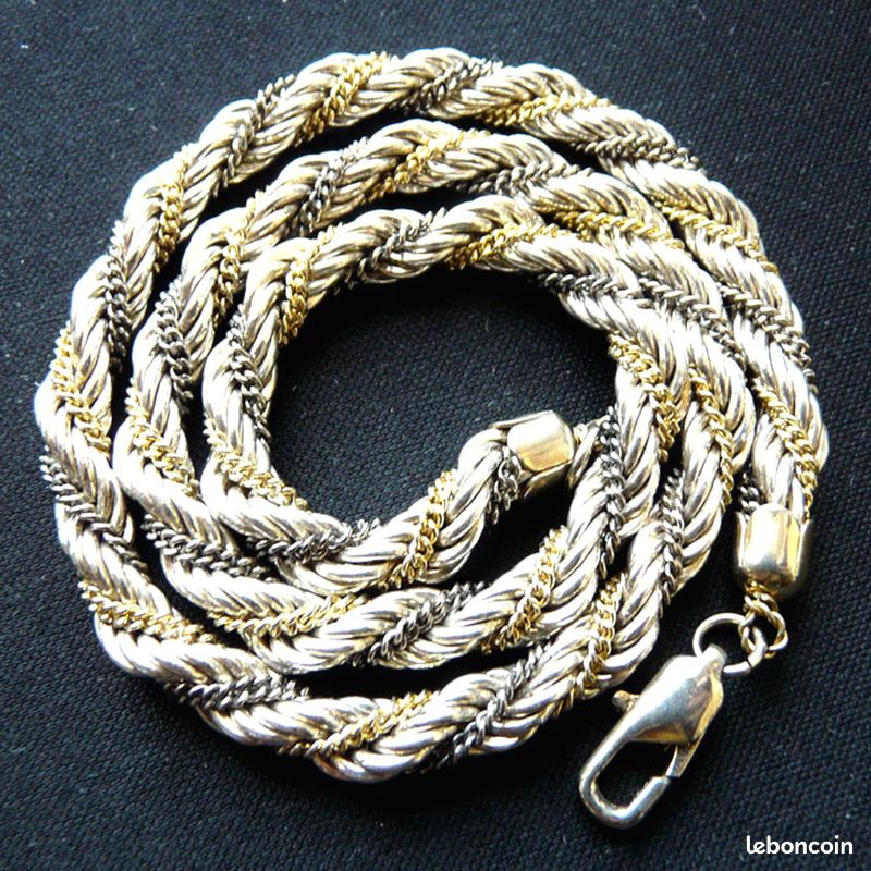Collier Ras De Cou Vintage En Métal Doré - Bijou Fantaisie, Occasion, Sans Marque