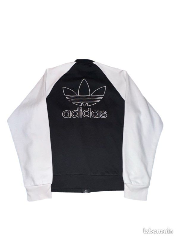 Veste Adidas Originals noire et blanche – taille XS – logo Trefoil (image 3)