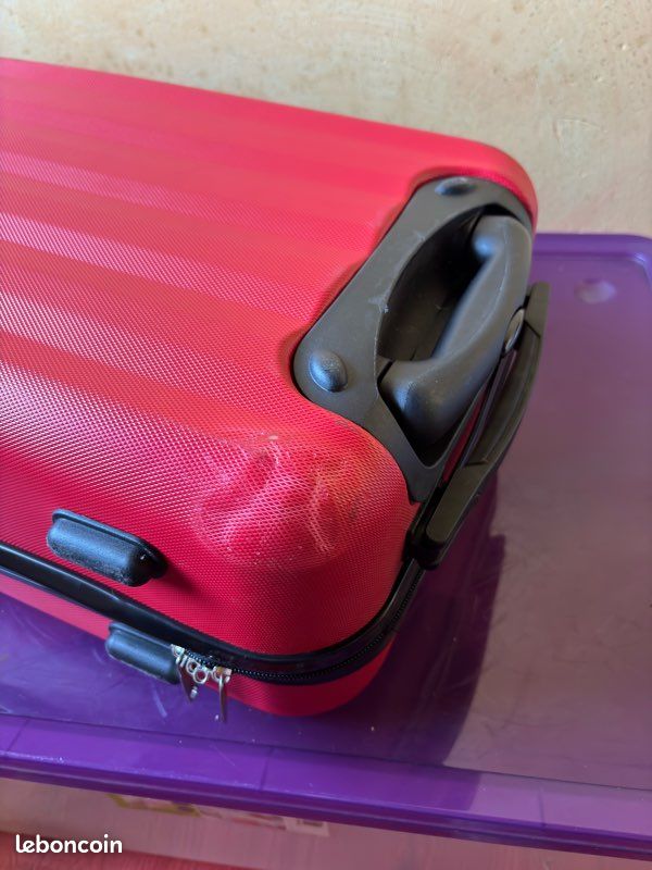 Valise cabine rigide 4 roues rouge Travel World (image 6)