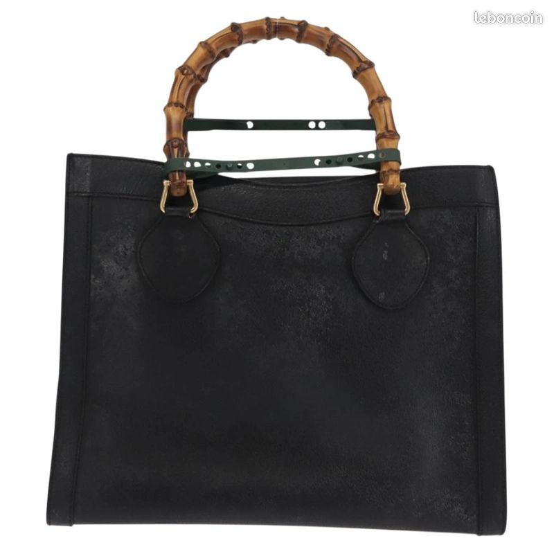 Sac à main GUCCI Bamboo en cuir Noir/Doré 0021186 0260 FM18 (image 3)