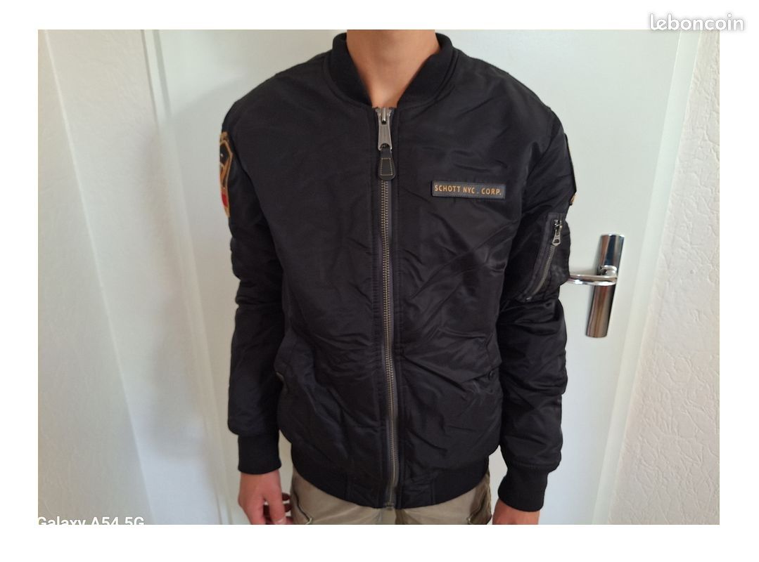 Blouson Moto En Cuir Schott USA - Taille M, Vintage, Couleur Marron