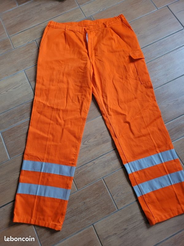 Pantalon De Travail Haute Visibilité Homme Multi-Poches - Orange 30W/32L - HASHOOB