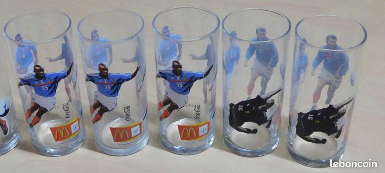Verre Collector Coca-Cola Équipe De France Football 1998 Avec Signatures - Vintage