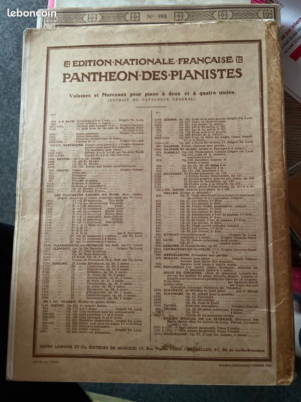 Les classiques favoris du piano morceaux choisis doigtes accentues et classes progressivement par th lack. Ed lemoine (image 2)