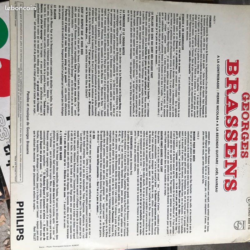 Vinyle 33t Georges Brassens (image 2)