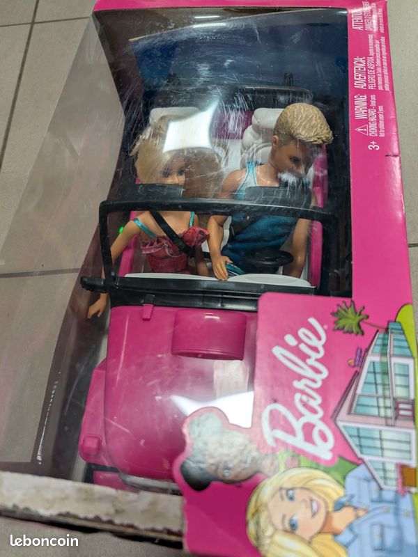 Barbie voiture beach cruiser décapotable de plage rose (image 3)