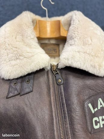 Veste En Cuir Redskins Style Lara Croft - Doublure Sherpa - Taille M - État Parfait