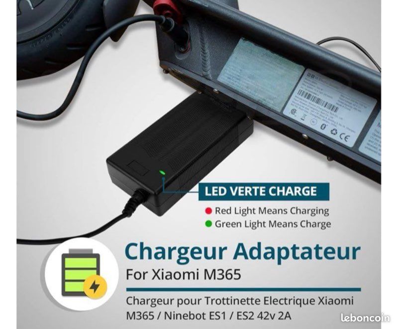 Chargeur 42V 2A avec 4 prises universelles pour trottinette électrique