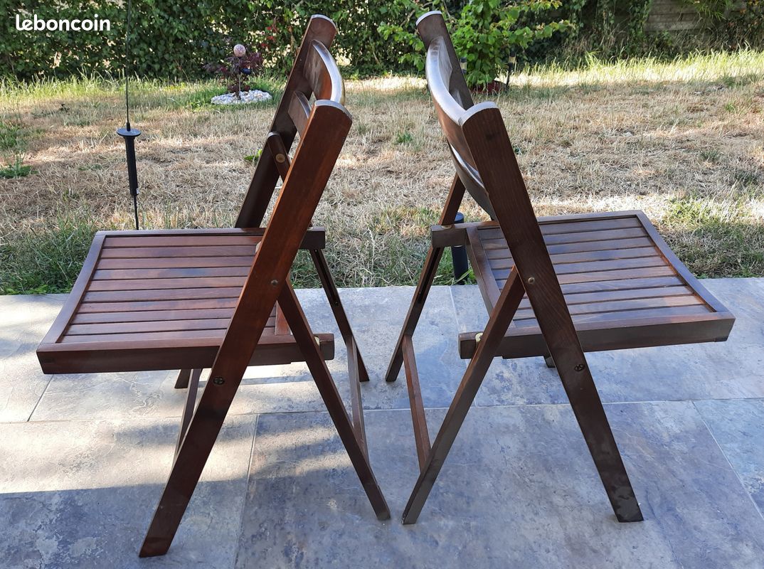Duo de chaises pliantes en bois de hêtre (image 1)