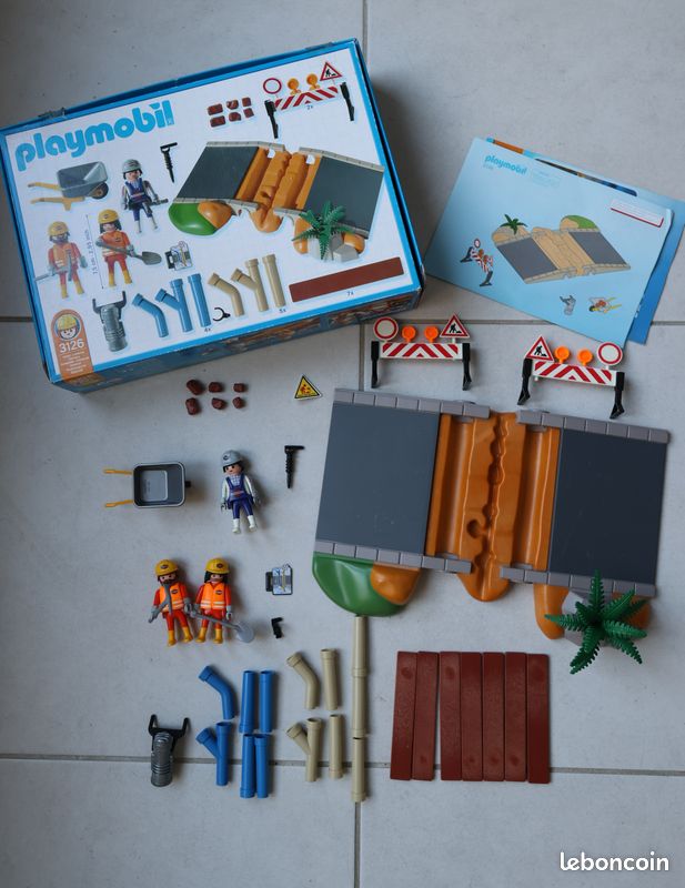 Personnage Playmobil Ouvrier Chantier 3126A - Compatible Avec Nombreux Sets