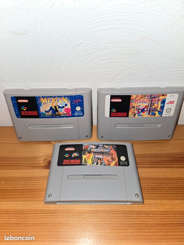 Lot De 3 Jeux SNES Complets – Mario Paint Et Autres – Bon état
