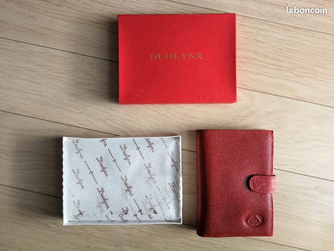 Portefeuille/porte-monnaie Cuir Vintage TBEG Lynx - Marque Renato Balestra - Années 60 - Occasion