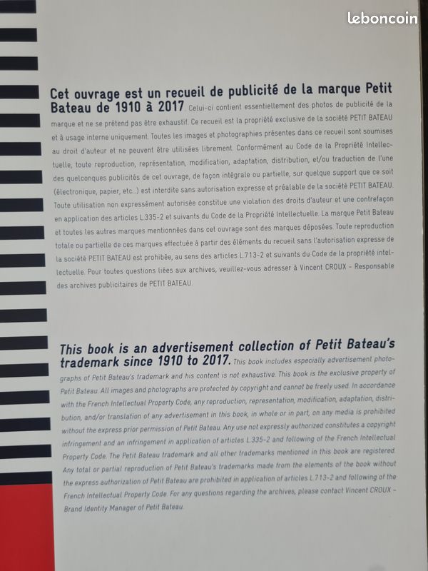 Livre collector publicités Petit bateau (image 2)