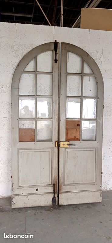 Double porte intérieure vitrée ancienne (image 1)