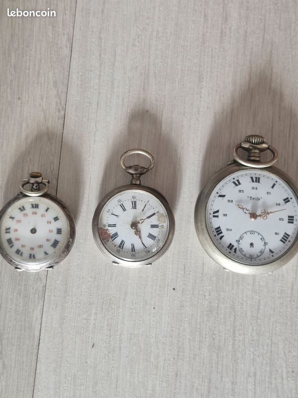 Lot De 7 Verres De Montres Gousset Bombés - Occasion, Bon état, Tailles Variées, Fabriqué En France