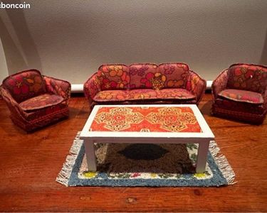 Mobilier pour Maison de Poupées : Salon Télévision - Jeux et jouets