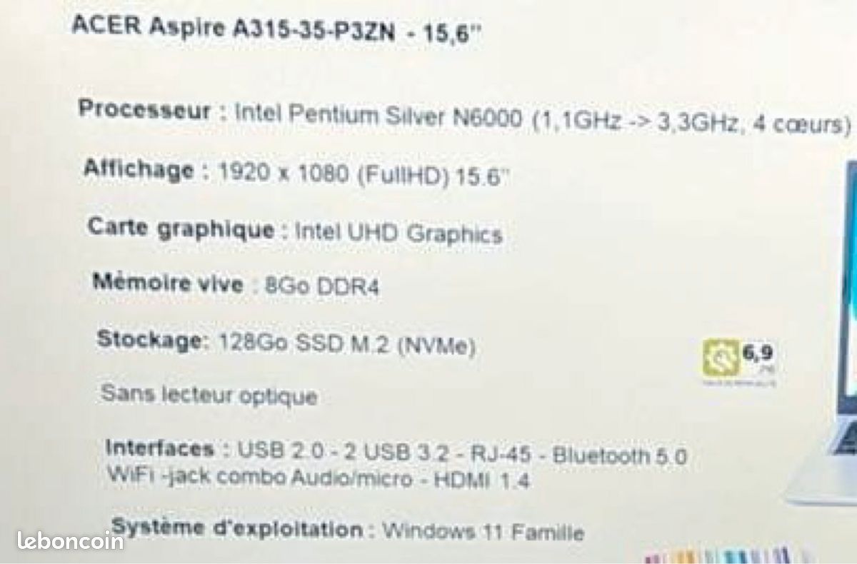 Ordinateur portable Acer négociable (image 1)