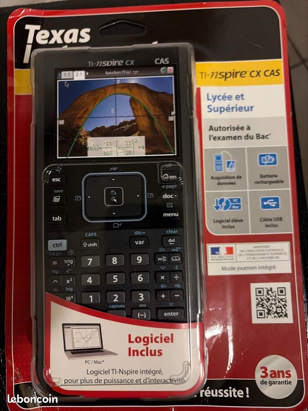 Calculatrice graphique Texas Instruments TI-Nspire CX CAS – Mode Examen – Très bon état (image 1)