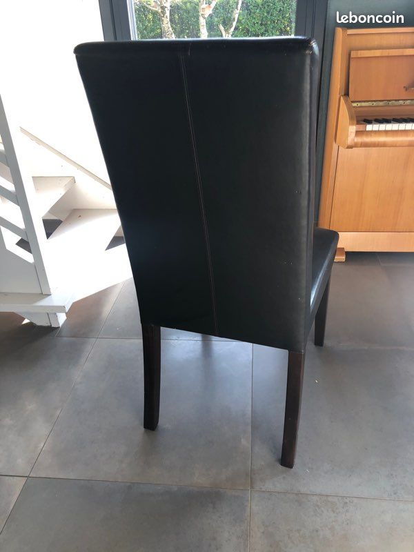 Vend lot de 6 chaises cuir marron (image 1)