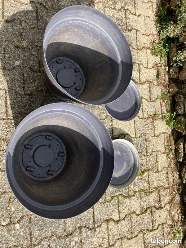 Pot de fleurs grande taille gris lot de 2 (image 3)
