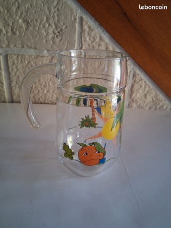 Ensemble citronnade pichet et 6 verres années 50/60 bleu - Factory Vintage