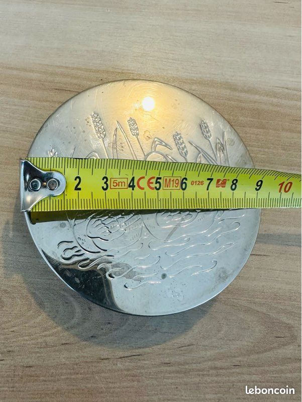 Lot De 10 Sous-verres En Métal Argenté – 2 Styles, Diamètre 9,5 Cm, Occasion