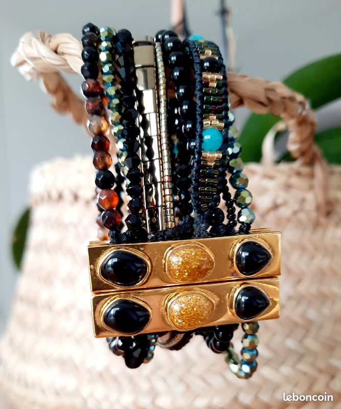 Superbe bracelet manchette Hipanema pierres (image 4)