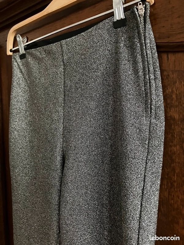 Pantalon cigarette argenté Divided H&M T38 (image 3)