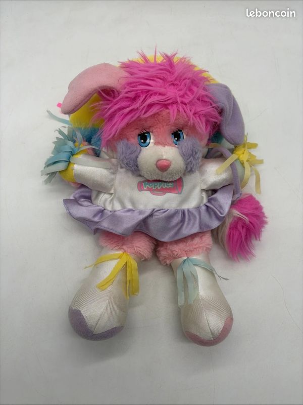 Peluche Popples Pom-Pom Girl Vintage Années 80 Mattel 25cm Rose #L26 (image 1)