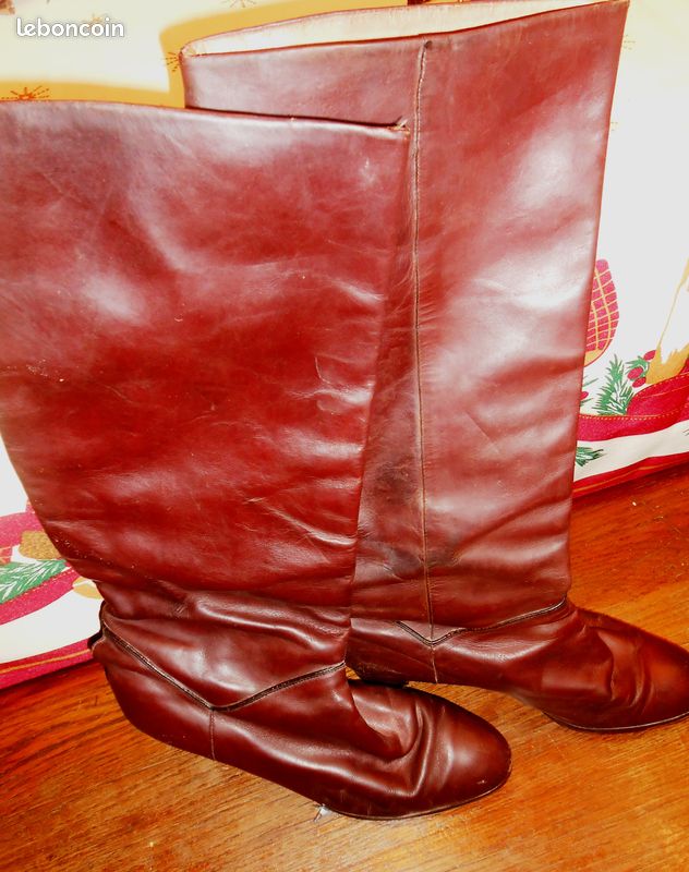 Bottes De Chasse Vintage Red Wing Shoes Années 30-40, Longueur Mollet, Couleur Rouge