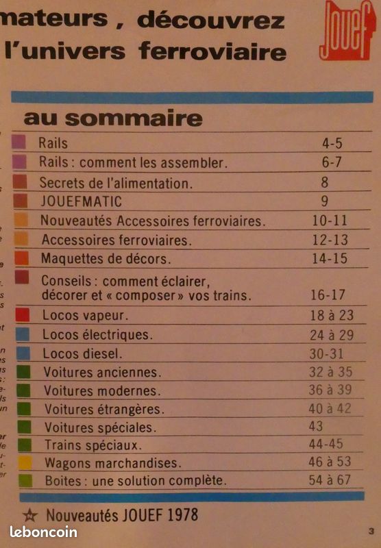 Catalogue De Collection Jouef Année 78/79 - Occasion - Pour Collectionneurs De Trains Miniatures